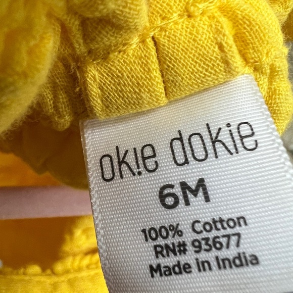 Okie Dokie 6M Yellow Girls Flutter Short Sleeve Blouse Top - Picture 4 of 4